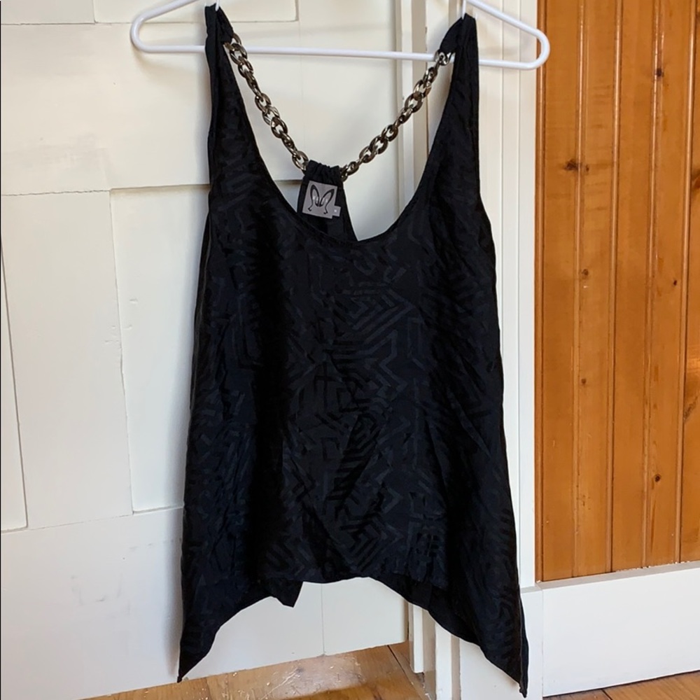 Silk racer back top with chain straps 🖤 edgy! - Picture 6 of 8